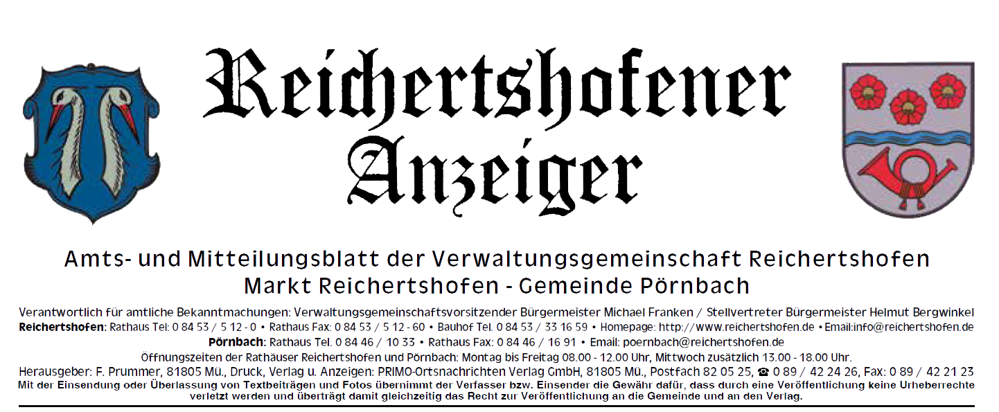 Gemeindeblatt der Verwaltungsgemeinschaft Reichertshofen